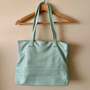 FRESHLY PICKED Original Leather Carryall Bag - Baby Blue - Great Condition